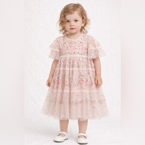 Needle and Thread Ribbon Bouquet Kids Dress Toddler 5 YR Flower Girl Cottagecore